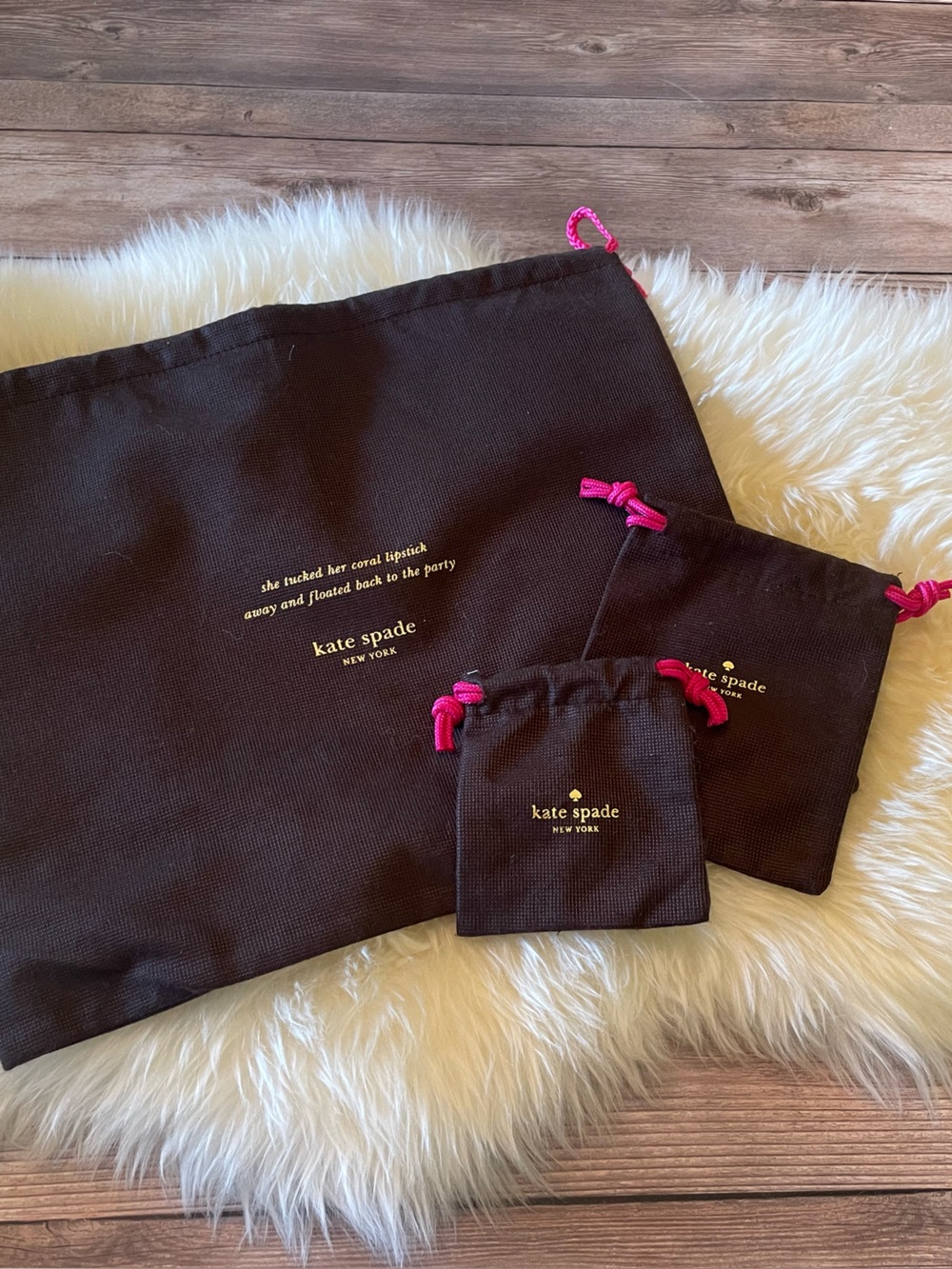 Kate Spade Dust Bags ~ Set of 3